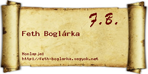 Feth Boglárka névjegykártya